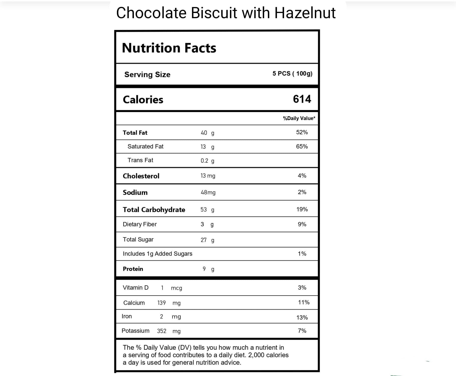 Chocolate Biscuit with Hazelnut