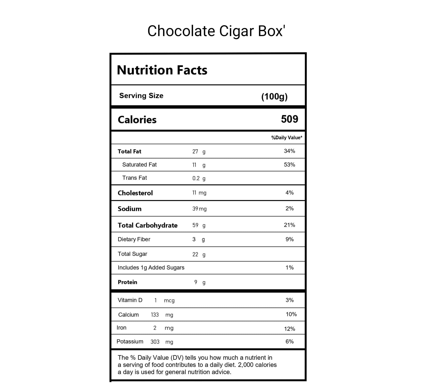 Chocolate Cigar Box 5.82 oz / 12 Pieces